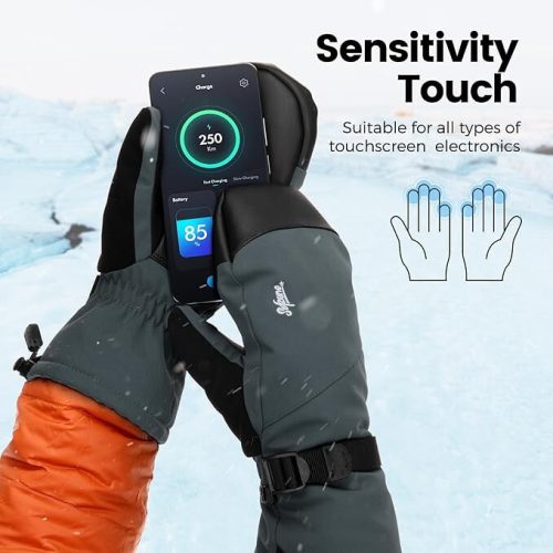 Zimné nepremokavé jednoprstové rukavice Sefzone pre dospelých s dotykovou obrazovkou – veľkosť L