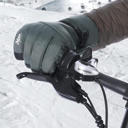 Lyžiarske rukavice Sefzone pre dospelých s dotykovým displejom pre mužov a ženy - veľkosť XL (sivo-modré)