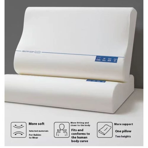 Ergonomický vankúš na krk Blux z pamäťovej peny – pre relaxačný a pohodlný spánok – biely