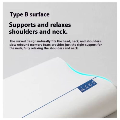Ergonomický vankúš na krk Blux z pamäťovej peny – pre relaxačný a pohodlný spánok – biely