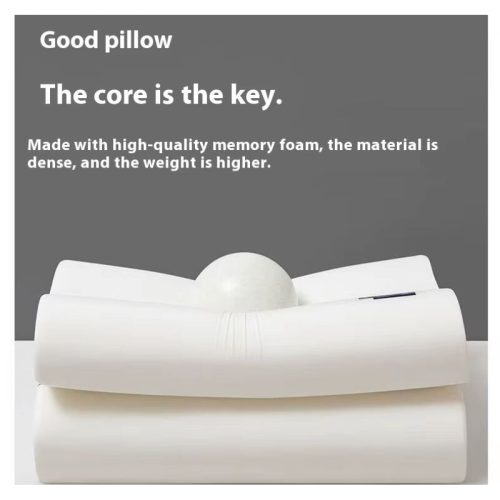 Ergonomický vankúš na krk Blux z pamäťovej peny – pre relaxačný a pohodlný spánok – biely