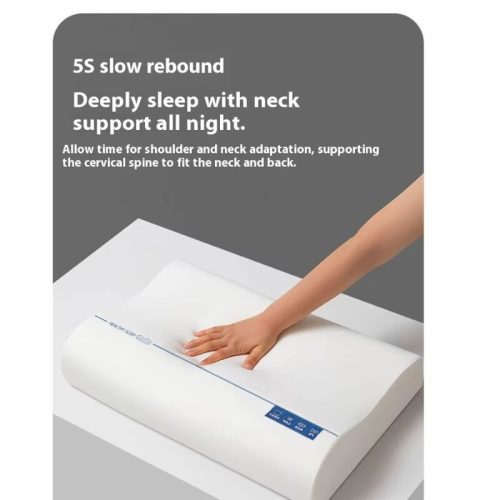 Ergonomický vankúš na krk Blux z pamäťovej peny – pre relaxačný a pohodlný spánok – biely