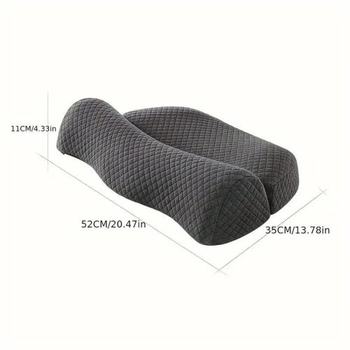 Ortopedický vankúš na krk Blux z pamäťovej peny – sivý, sprateľným poťahom