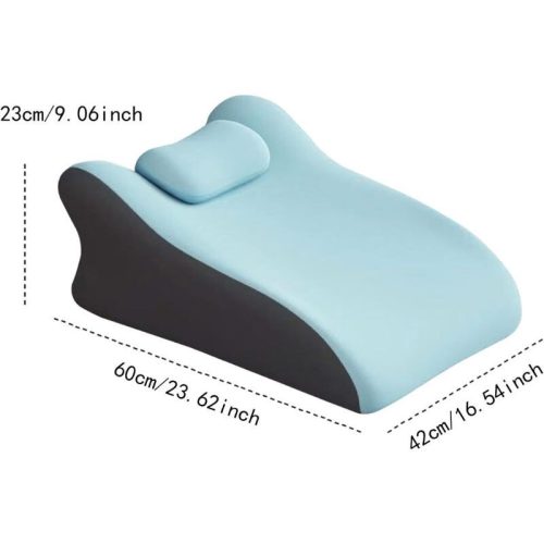 Pohodlný vankúš z pamäťovej peny Blux pre spanie na bruchu – 42 × 60 × 23 cm – svetlomodrý