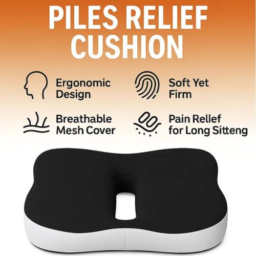 Priedušný sedací vankúš z pamäťovej peny Blux – 47 × 38 × 7 cm – čierny