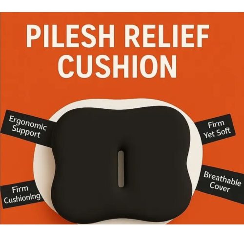 Priedušný sedací vankúš z pamäťovej peny Blux – 47 × 38 × 7 cm – čierny