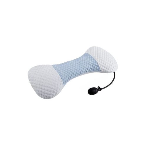 Nastaviteľný bedrový podporný vankúš Blux s pumpičkou – ortopedická pamäťová pena, svetlomodrá - biela