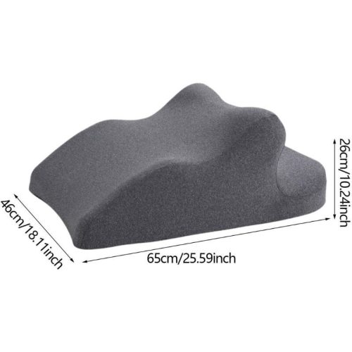 Multifunkčný podporný vankúš z pamäťovej peny Blux – na podporu chrbta, relaxáciu a brucha (65 × 46 × 26 cm, tmavosivý)