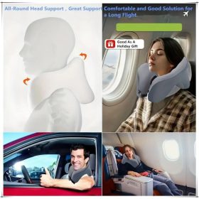   Cestovný vankúš na krk Blux Premium v tvare U – pohodlné spanie na cestách – čierno-modrý