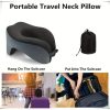 Cestovný vankúš na krk Blux Premium v tvare U – pohodlné spanie na cestách – čierno-modrý