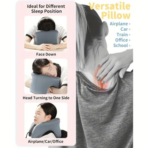 Cestovný vankúš na krk Blux Premium v tvare U – pohodlné spanie na cestách – čierno-modrý