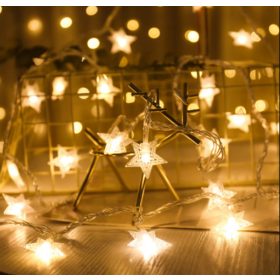   LED Hviezdne Svetlo na Vianočné Dekorácie, Hviezdicový Tvar, Krásne Fantastické Svetlo, 6 m (Teplá/Biela)