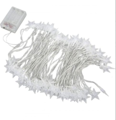 LED Hviezdne Svetlo na Vianočné Dekorácie, Hviezdicový Tvar, Krásne Fantastické Svetlo, 6 m (Teplá/Biela)