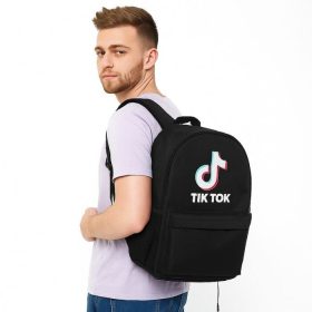 Čierny batoh so vzorom TikTok – trendy a praktický