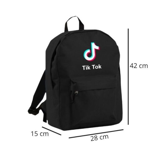 Čierny batoh so vzorom TikTok – trendy a praktický