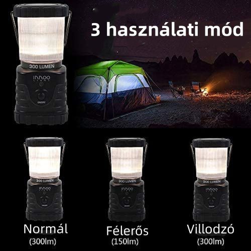 Kempingové svetlo Innoo 300 lúmenov – prenosné, vonkajšie osvetlenie