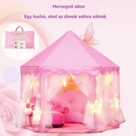   BDream Detský stan, stan na hranie do interiéru aj exteriéru, princezná ružová ‎140x135 cm