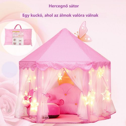 BDream Detský stan, stan na hranie do interiéru aj exteriéru, princezná ružová ‎140x135 cm