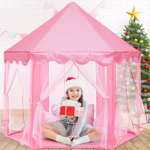 BDream Detský stan, stan na hranie do interiéru aj exteriéru, princezná ružová ‎140x135 cm