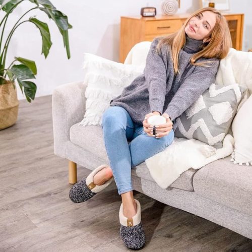 Zimné ponožky z pamäťovej peny ULTRAIDEAS 42–43 – čierno-biele