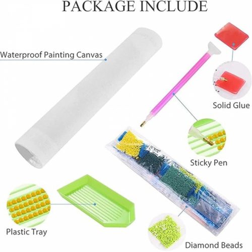 Sada na diamantovú maľbu so vzorom víly a mesiaca 30 x 40 cm