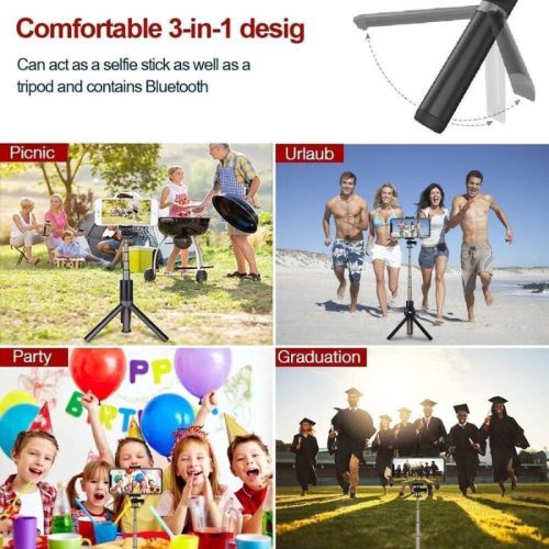 Multifunkčná selfie tyč InnoTech – s diaľkovým ovládaním Bluetooth, nastaviteľná dĺžka