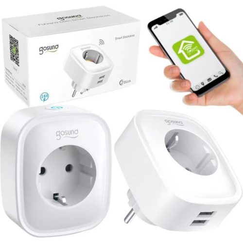 Dvojitá inteligentná zásuvka Gosund SP112 s WiFi a USB portom – 2 EU zásuvky, monitorovanie spotreby energie, časovač
