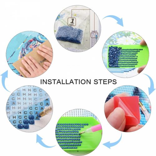 Sada na diamantovú maľbu s plyšovým medvedíkom a kvetinovým vzorom 30 x 30 cm