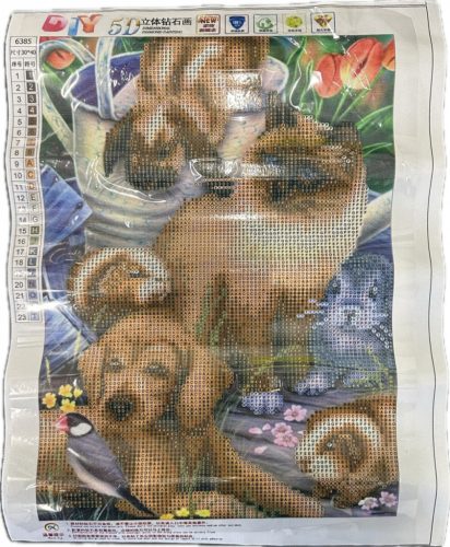 Sada na diamantovú maľbu so vzorom mačiek a psov – kreatívne hobby a dekorácie