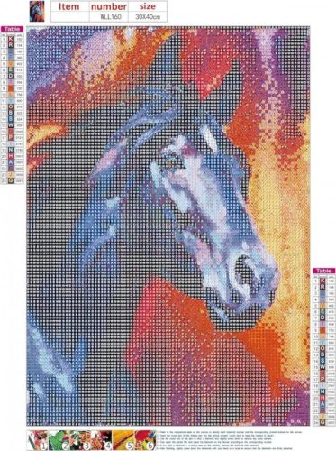 Sada na diamantovú maľbu s koňským vzorom 35 x 25 cm