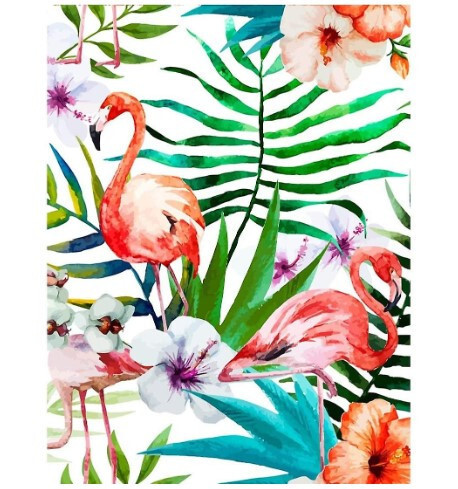 Sada na diamantovú maľbu s plameniakmi 30x40cm