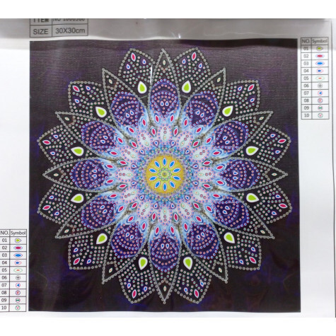 Diamantová maľba mandala – kreatívna hobby sada 25 x 25 cm