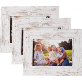   3-dielny rám na obraz – stojanový a nástenný, 10 x 15 cm (starodávna biela)