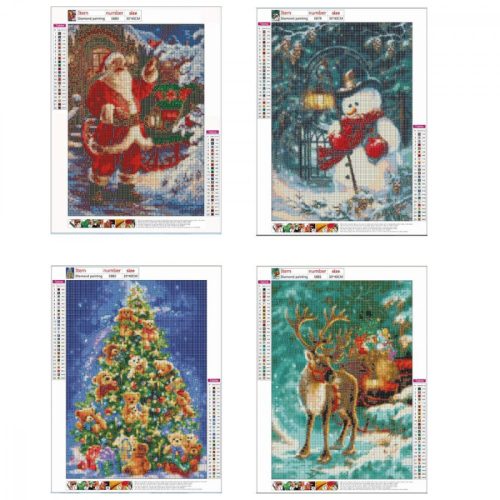 Sada na 5D diamantovú maľbu KRUCE – Zimné vzory, 4kusy