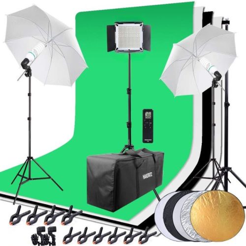 Profesionálna štúdiová svetelná sada Hakutatz so systémom pozadia a prenosným puzdrom