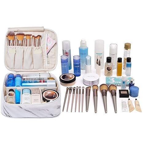 Veľká kozmetická taštička Narwey s mramorovým vzorom na cesty – praktická a elegantná