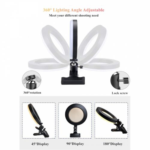 Elegantné biele selfie krúžkové svetlo s držiakom – nastaviteľný jas pre telefón