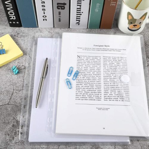 20-dielna sada priehľadných plastových vkladacích priečinkov – úschova a organizér na dokumenty