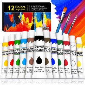   Sada akrylových farieb Gifort – 12-dielna sada farebných umeleckých farieb