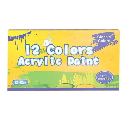 Sada akrylových farieb Gifort – 12-dielna sada farebných umeleckých farieb