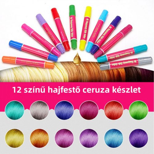 Súprava ceruziek na farbenie vlasov BDream s 12 farbami, ktoré je možné opláchnuť vodou