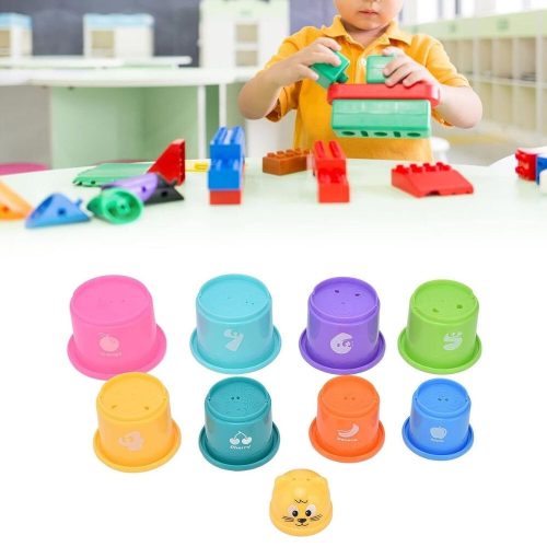 Obľúbená vežová stavebná hračka pre bábätká – od 6 mesiacov, farebná rozvíjajúca sa detská hračka