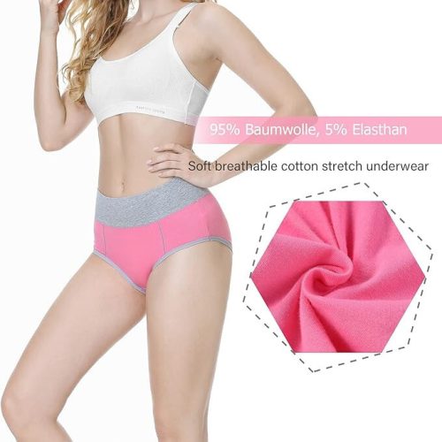 Dámska spodná bielizeň TUUHAW s vysokým pásom – 5-dielna pohodlná nohavička vo veľkosti XL