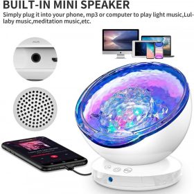   Bezdrôtový projektor oceánskych vĺn – svetelný a zvukový projektor pre relaxáciu a spánok