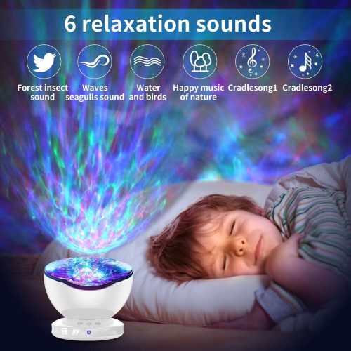 Bezdrôtový projektor oceánskych vĺn – svetelný a zvukový projektor pre relaxáciu a spánok