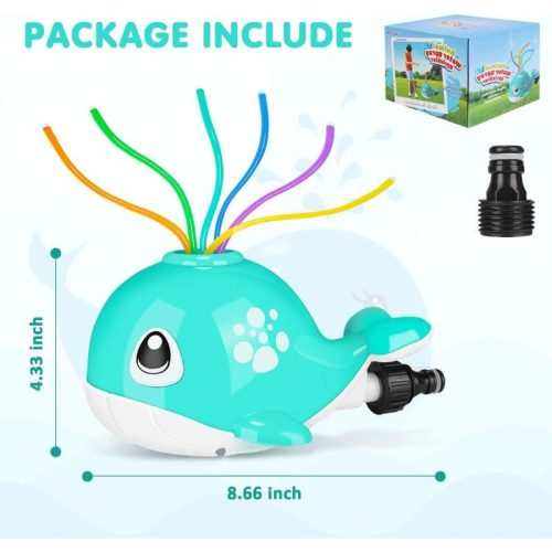 Záhradná hračka s rozprašovačom vody v tvare veľryby pre deti, vodná hra – od 3 rokov