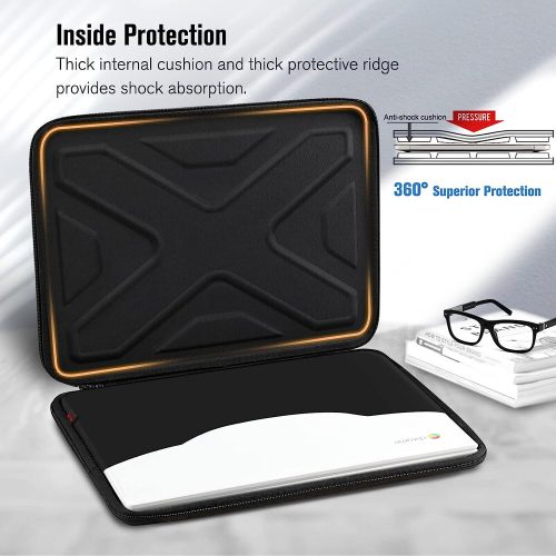 SITHON čierne pevné puzdro na notebook 13–14″ – ochranné puzdro odolné voči nárazom a poškriabaniu
