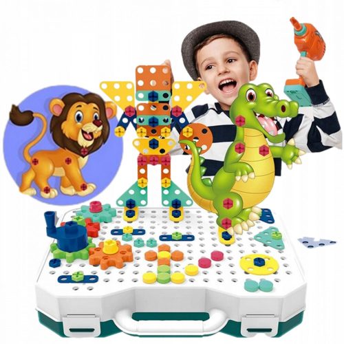 Arkmiido 3D DIY stavebnica s malou vŕtačkou – kreatívna stavebnica pre deti