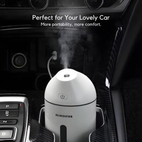 Prenosný mini zvlhčovač vzduchu Homasy, 320 ml (biely)