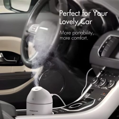 Prenosný mini zvlhčovač vzduchu Homasy, 320 ml (biely)